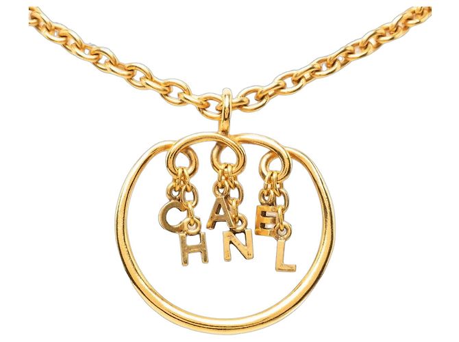 Collana Chanel Logo Placcata Oro D'oro