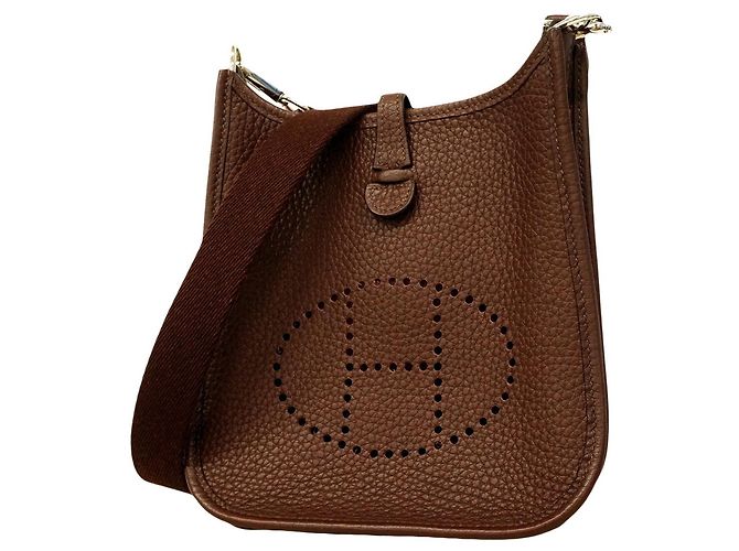 Hermès Bolsa de Ombro Hermes Evelyne TPM Marrom
