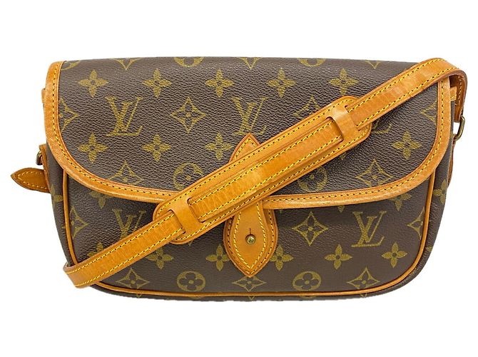 Bolso de hombro Louis Vuitton Monogram Gibeciere PM Castaño