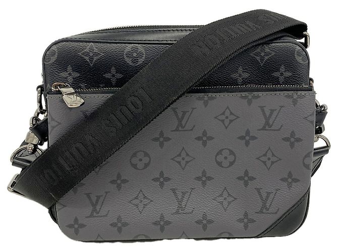 Borsa a tracolla Louis Vuitton Monogram Eclipse Reverse Trio Marrone Nero