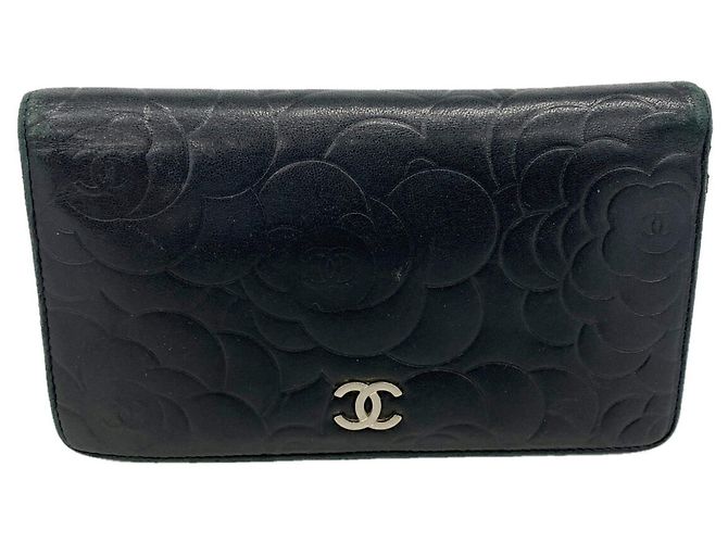 Chanel Black Lambskin Long Wallet