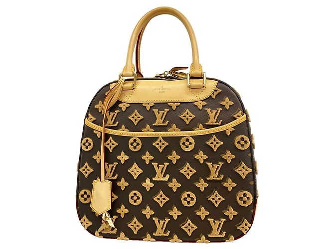 Louis Vuitton Monogram Tuftage 3D Deauville Cube Handtasche Beige