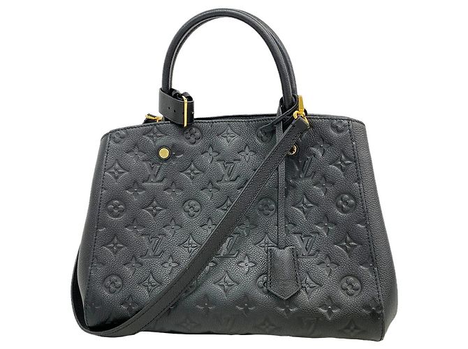 Borsa Louis Vuitton Monogram Empreinte Montaigne MM Nero