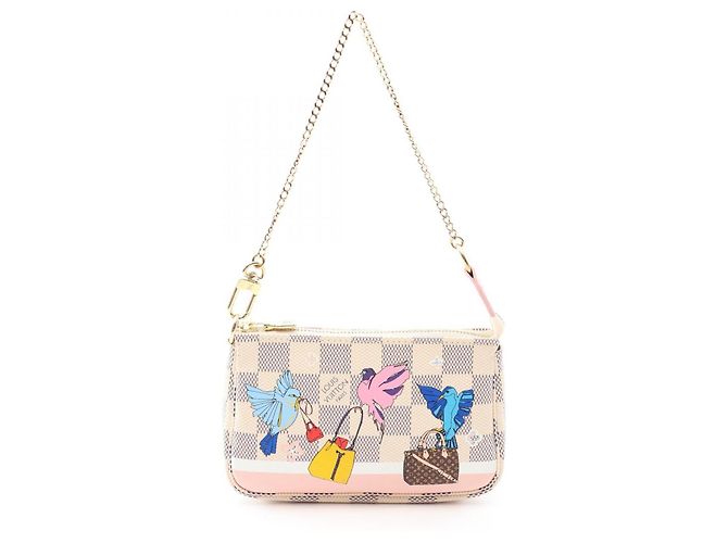 Bolsa Louis Vuitton Mini Pochette Accessoires Rosa Branco Multicor