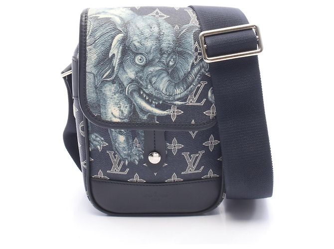 Borsa a tracolla Louis Vuitton Messenger BB Blu navy