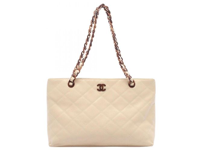 Chanel Matelassé Plat Tote Bag Beige