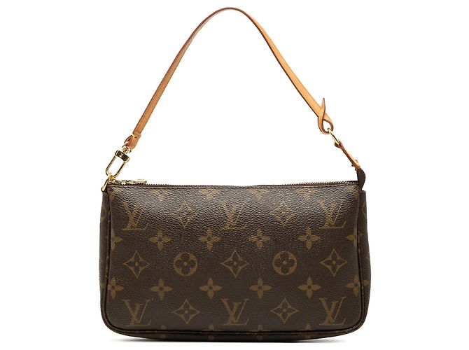 Louis Vuitton Brown Monogram Pochette Accessoires Castaño