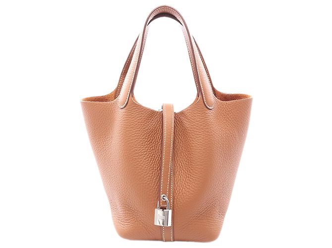 Hermès Brown Clemence Picotin Lock 18 Marrom