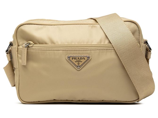 Saffiano Bolso Camera Prada de Tessuto Beige
