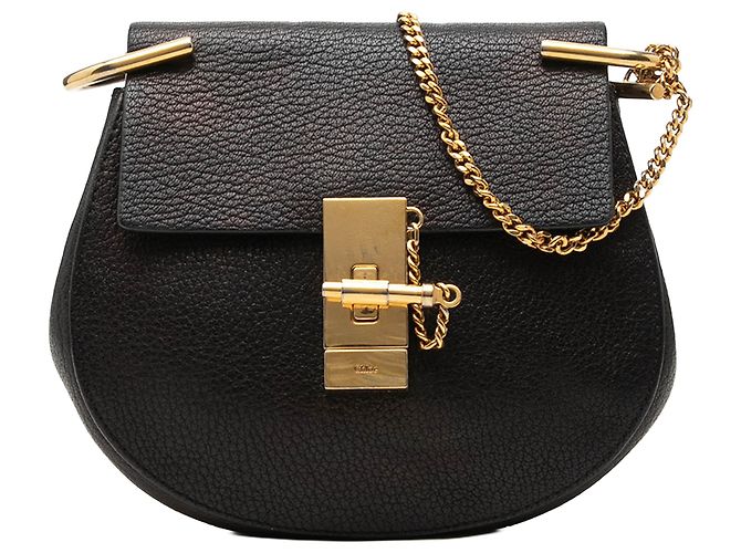 Chloé Mini Borsa a Tracolla Drew in Pelle Nera Nero