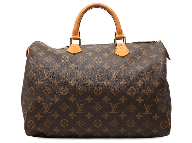 Louis Vuitton Brown Monogram Speedy 35 Marron