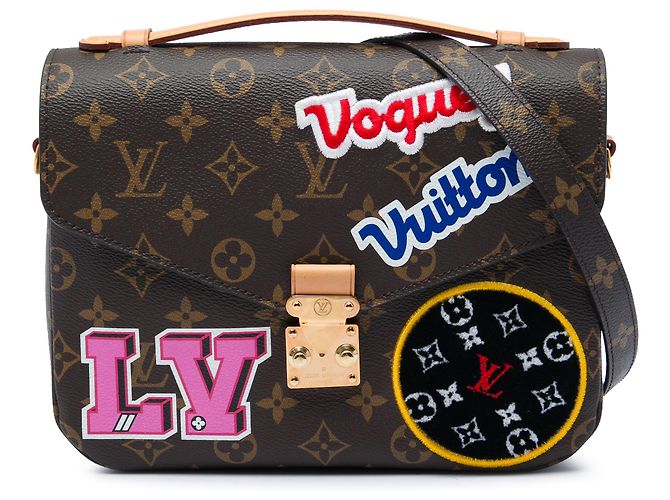 Louis Vuitton Brown Monogram Patches Pochette Metis Marrom