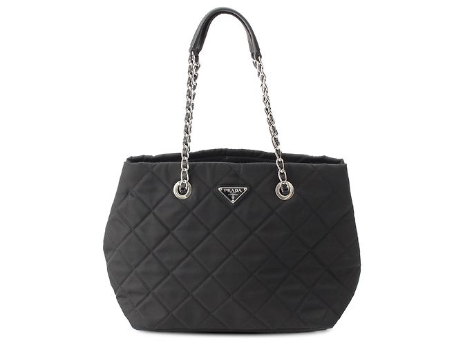 Prada Black Impuntu Tessuto Open Convertible Tote Schwarz