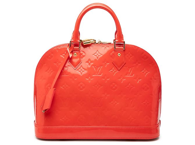 Louis Vuitton Orange Monogram Vernis Alma PM Naranja