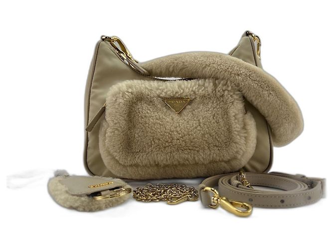 Borsa a tracolla Prada Beige 