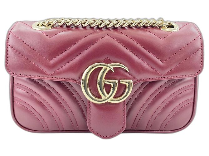 Borsa a tracolla Gucci GG Marmont Rosso Bordò
