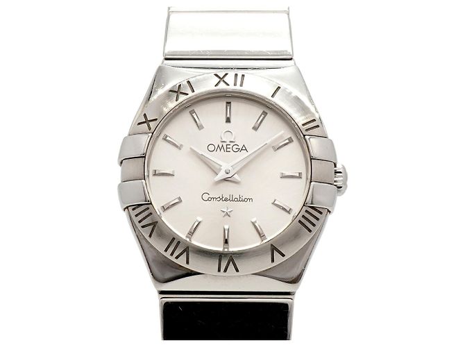 Omega Constellation Damenuhr mit silbernem Zifferblatt