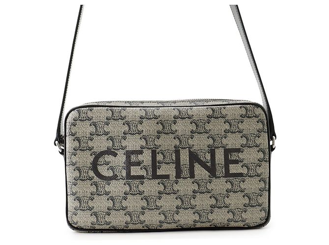 Céline Celine Triomphe Schultertasche Horizontal Medium Braun Schwarz