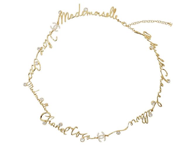 Collar de strass Chanel I LOVE COCO Dorado
