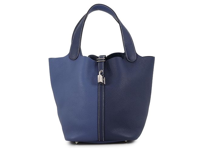 Hermès Hermes Picotin Lock MM Handtasche in Bleu Saphir Blau