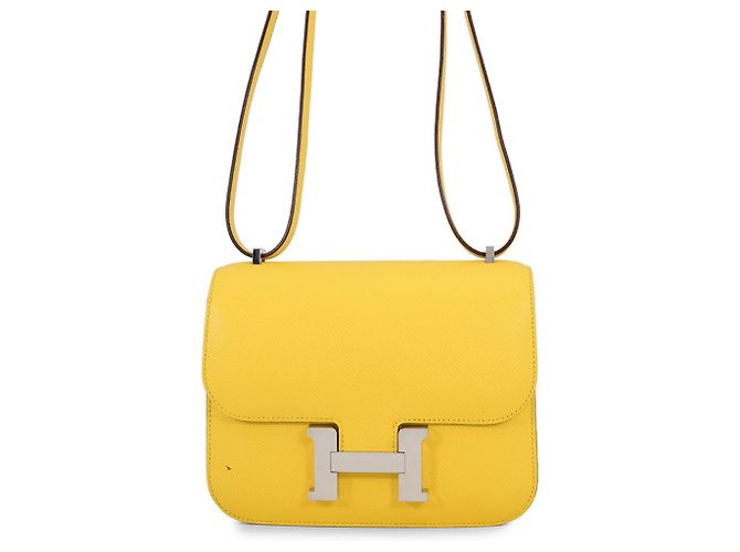 Hermès Borsa a tracolla Hermes Mini Constance Giallo 