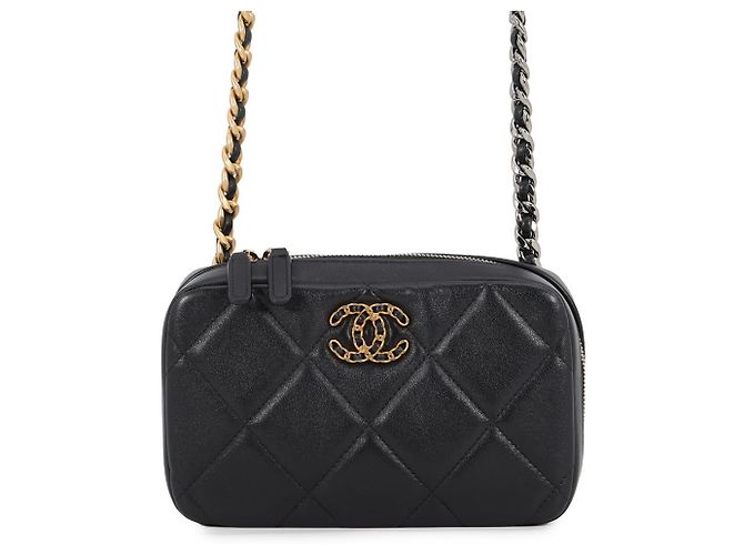 Borsa a tracolla con catena Chanel CHANEL19 Nero