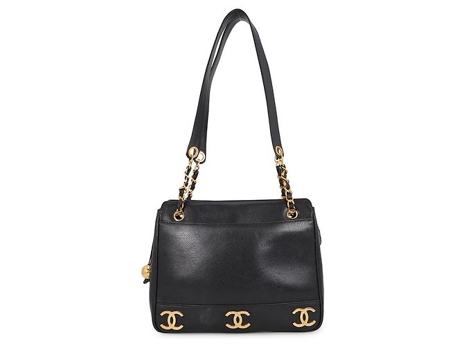 Borsa Tote Chanel con catena nera Nero