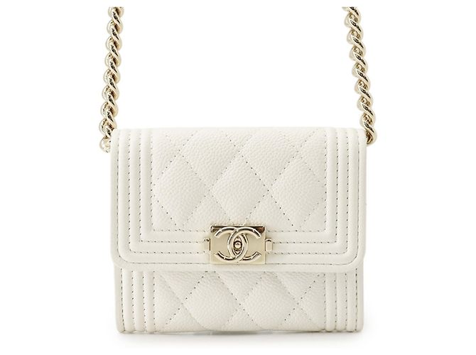 Cartera con cadena Chanel Matelassé White Blanco