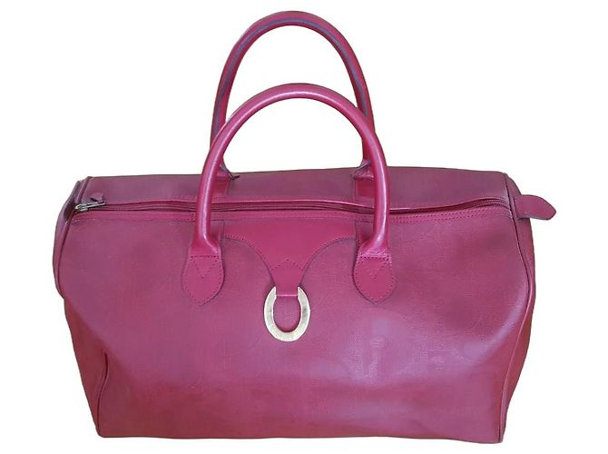 Christian Dior Monogram Duffle Bag Red