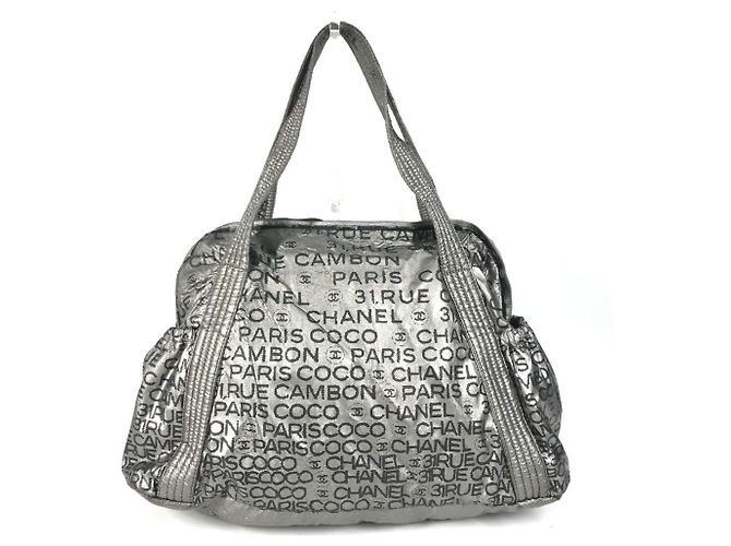 Bolsa Chanel Unlimited CC Coco Mark Logo Preto Prata