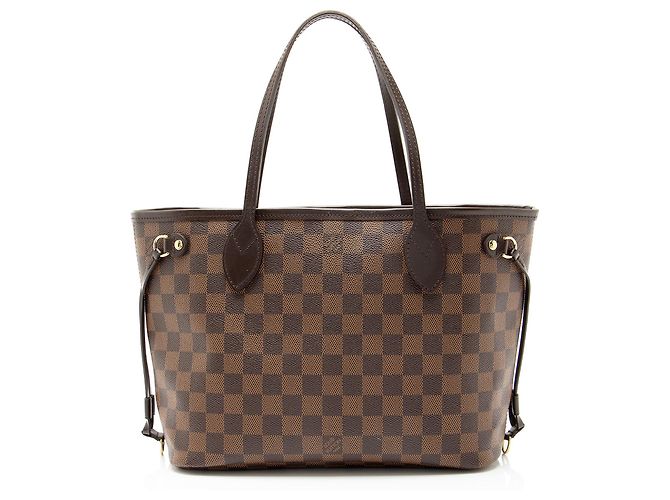 Sac Cabas Louis Vuitton Damier Ebene Neverfull PM Marron