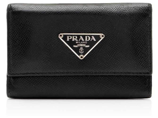 Porte-clés Prada Saffiano 6 Noir