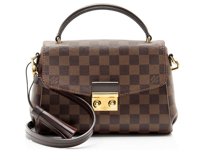 Borsa a tracolla Louis Vuitton Damier Ebene Croisette Marrone