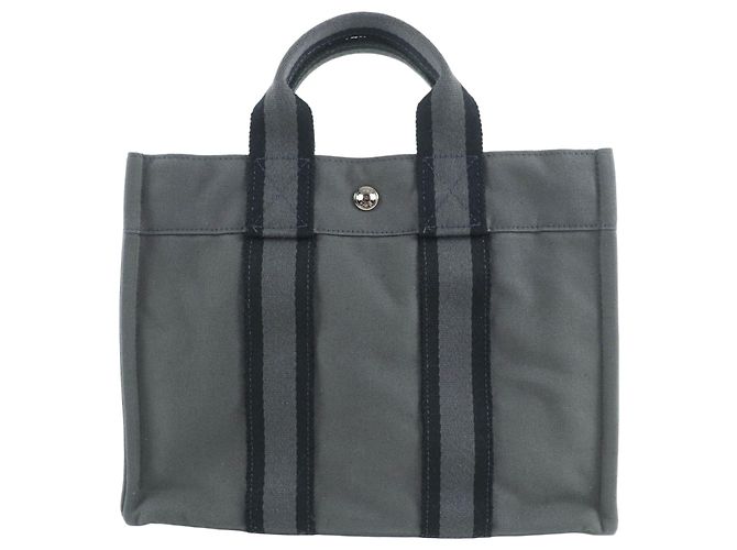 Bolso Tote Hermès Fool Toe PM de algodón Castaño