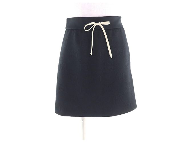 Gucci GG pattern jersey jacquard polyester skirt Black