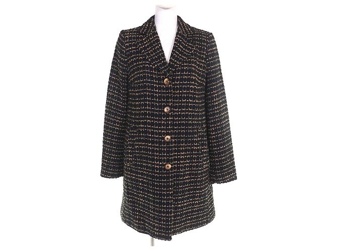 Dolce & Gabbana Dolce&Gabbana Leopard Pattern Tweed Coat Black