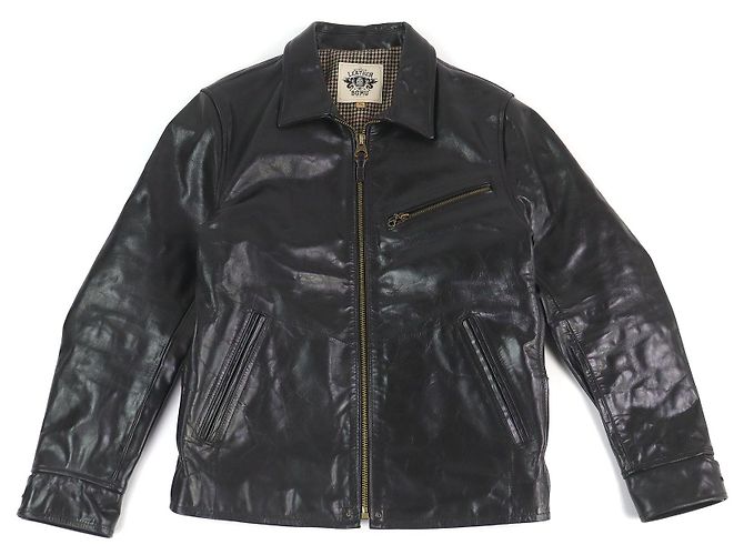 Autre Marque LEATHER BOMU Horsehide Lederjacke Schwarz