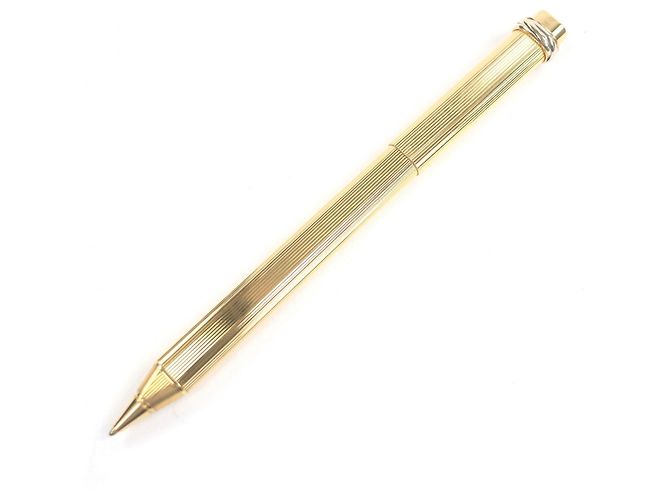 Cartier Trinity Stripe Pattern Ballpoint Pen Golden