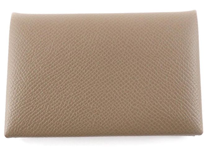 Hermès Hermes Calvi Epsom Card Case Brown