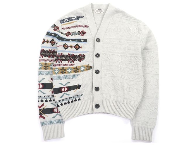 Hermès Hermes Chimayo Ortega Muster Wollcardigan M Braun
