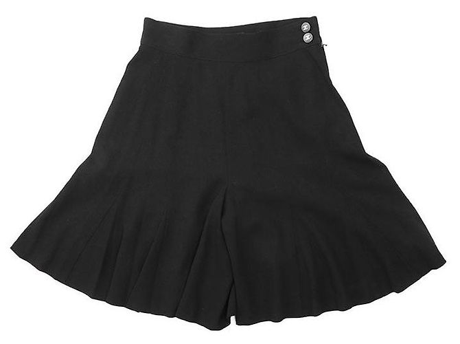 Chanel P04646 Wool Shorts Black