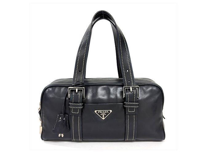 Borsa a mano Prada Mini Boston in pelle nera Nero