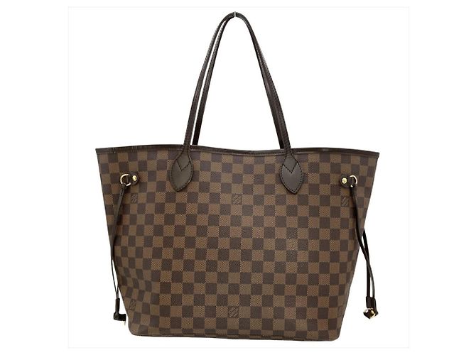 Saco Tote Louis Vuitton Neverfull MM Marrom Damier ebene
