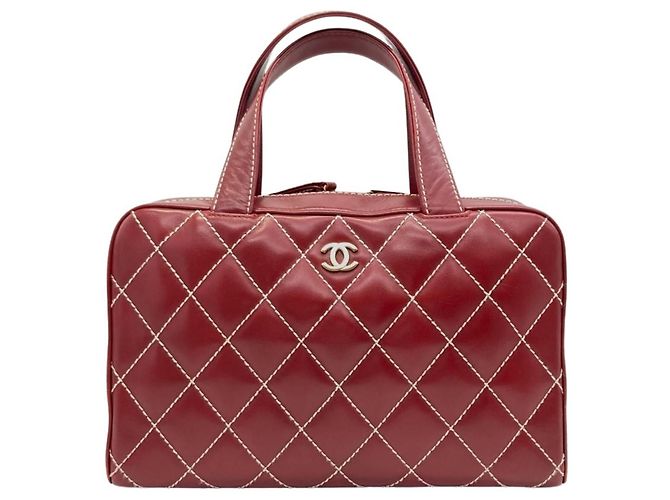 Borsa Chanel Coco Mark Wild Stitch Rosso Bordò