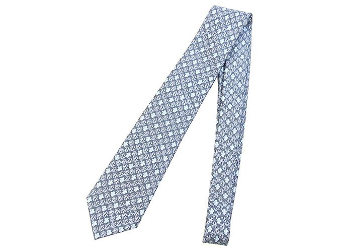 Louis Vuitton Seidenkrawatte Braun Hellblau
