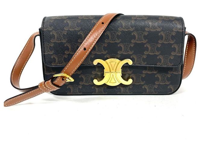 Céline Bolsa de Ombro Celine Claude Triomphe Marrom