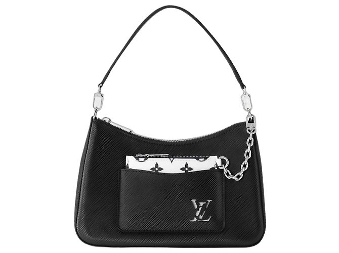 Borsa Louis Vuitton Pochette Métis in pelle nera Nero Bianco Multicolore