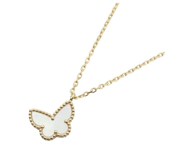 Collier Sweet Papillon en nacre Van Cleef & Arpels Blanc Doré 
