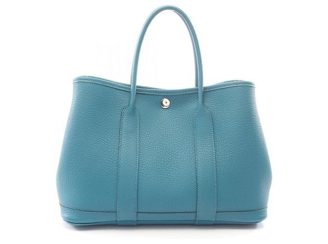 Hermès Saco Tote Hermes Garden Party TPM Cobalt Azul Verde