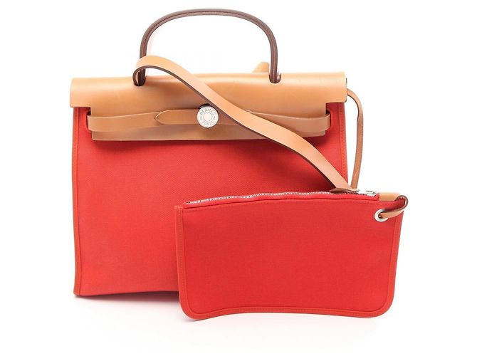 Hermès Borsa Hermes Herbag Zip PM Terre Batue Marrone Arancione